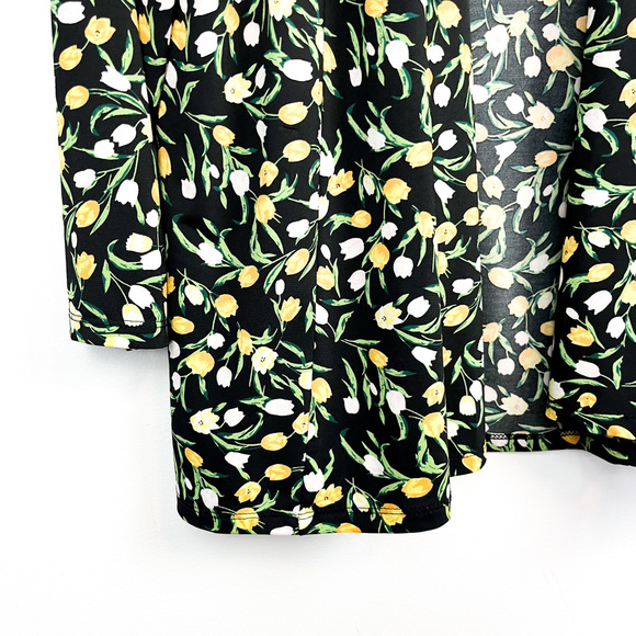 Tanjay Tulip Patterned Black, White & Yellow Summery Cardigan - Picture 5 of 10